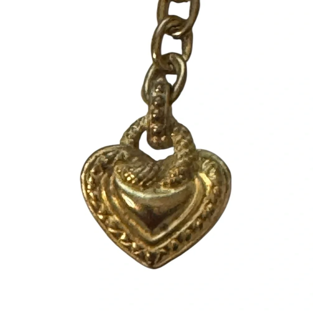 QVC Judith Ripka Gold Tone Heart Charm Keychain